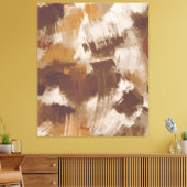 Abstrakte Kaffeefarben Paint Strokes Leinwanddruck (Insitu (Wohnzimmer))