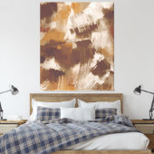 Abstrakte Kaffeefarben Paint Strokes Leinwanddruck (Insitu (Schlafzimmer))