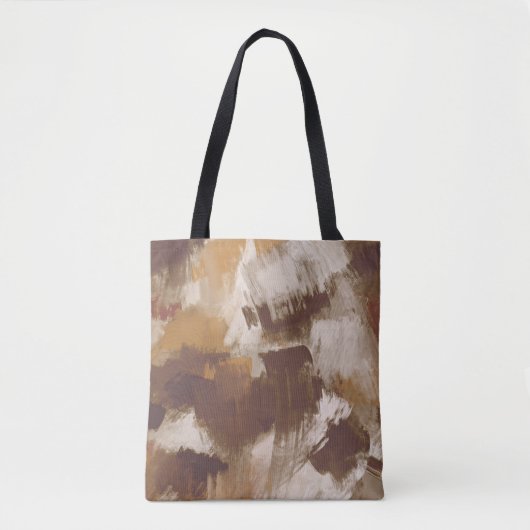 Abstrakte Kaffeefarben Paint Strokes Tasche (Vorderseite)