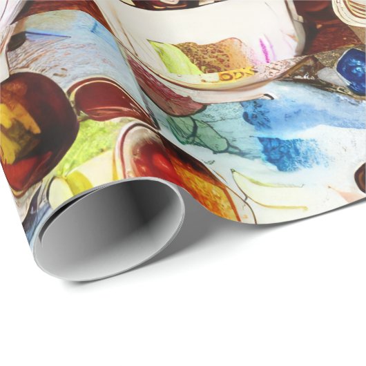 Abstrakte Kaffeekuchen Wasserfarben-Muster Geschenkpapier (Rolleneckpunkt)