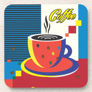 Abstrakte Kaffeetasse-" Pop-Kunst Trendy Getränkeuntersetzer