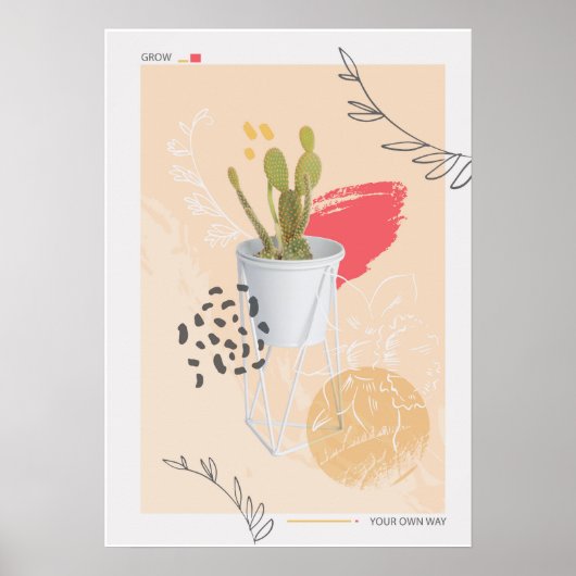 Abstrakte Kaktus-Pflanze Poster (Vorne)