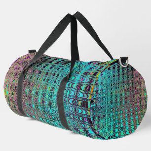 Abstrakte Kaleidoskopische Aqua Retro Bumerang Wel Duffle Bag