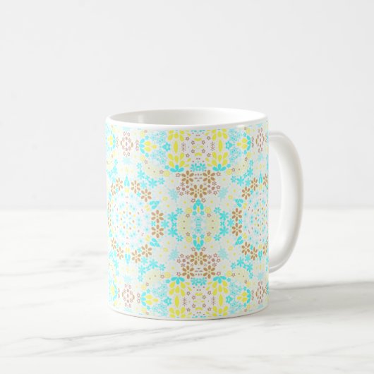 Abstrakte kaleidoskopische Blume Kaffeetasse (VorderseiteRechts)