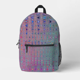 Abstrakte Kaleidoskopische Retro Boomerang Waves Bedruckter Rucksack