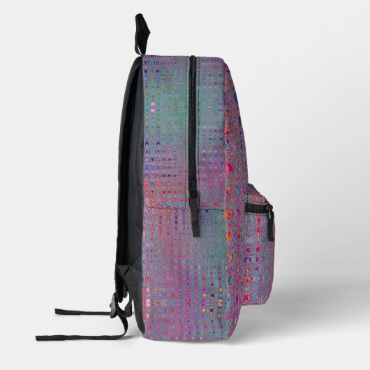 Abstrakte Kaleidoskopische Retro Boomerang Waves Bedruckter Rucksack (Links)