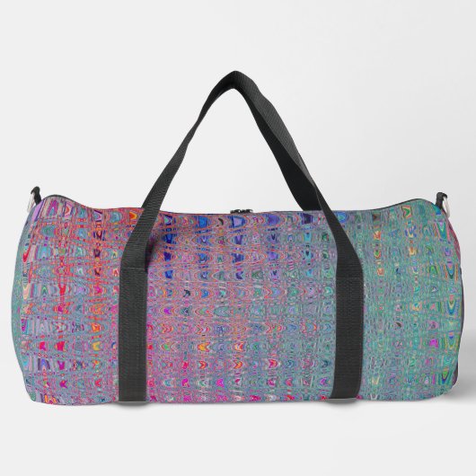 Abstrakte Kaleidoskopische Retro Boomerang Waves Duffle Bag (Vorderseite)