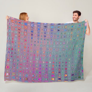 Abstrakte Kaleidoskopische Retro Boomerang Waves Fleecedecke