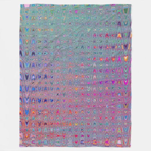 Abstrakte Kaleidoskopische Retro Boomerang Waves Fleecedecke (Vorderseite)
