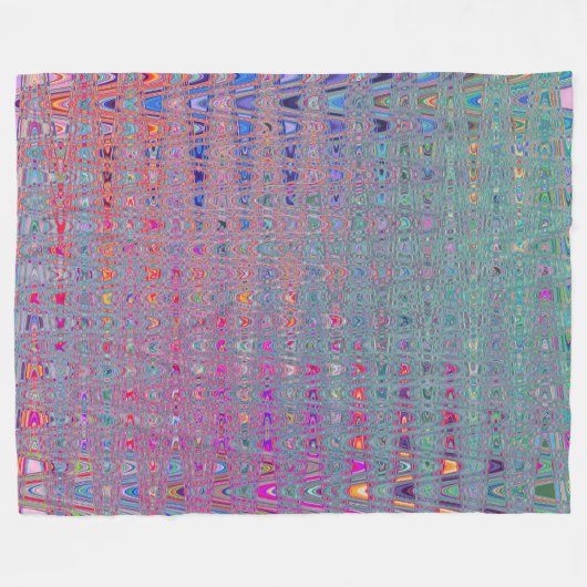 Abstrakte Kaleidoskopische Retro Boomerang Waves Fleecedecke (Vorderseite (Horizontal))