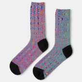 Abstrakte Kaleidoskopische Retro Boomerang Waves Socken (Linkes Detail)