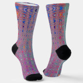 Abstrakte Kaleidoskopische Retro Boomerang Waves Socken (Gewinkelt)