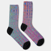Abstrakte Kaleidoskopische Retro Boomerang Waves Socken (Rechts)