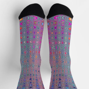 Abstrakte kaleidoskopische Retro-Boomerang-Wellen Socken