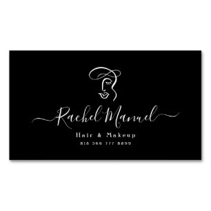 Abstrakte Kalligrafie-Schrift Frisur- und Visagist Magnetische Visitenkarte