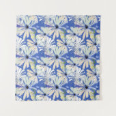 Abstrakte Kameras auf blauem Hintergrund. Wandteppich (Vorderseite (Horizontal))