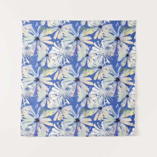 Abstrakte Kameras auf blauem Hintergrund. Wandteppich (Vorderseite)