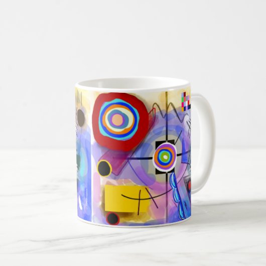Abstrakte Kandinsky inspirierte Tasse (VorderseiteRechts)