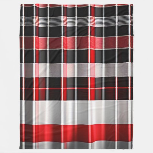 Abstrakte Karierte Kollektion aus Red Black Fleecedecke (Vorderseite)