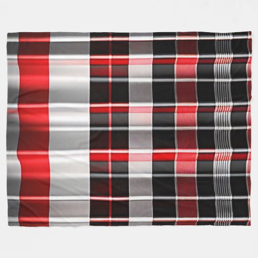 Abstrakte Karierte Kollektion aus Red Black Fleecedecke (Vorderseite (Horizontal))