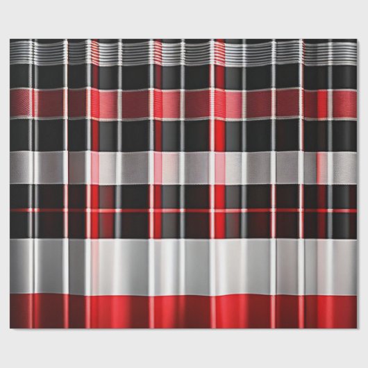 Abstrakte Karierte Kollektion aus Red Black Geschenkpapier (Flach)