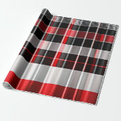 Abstrakte Karierte Kollektion aus Red Black Geschenkpapier (Ungerollt)