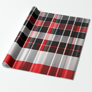 Abstrakte Karierte Kollektion aus Red Black Geschenkpapier