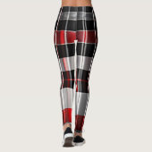 Abstrakte Karierte Kollektion aus Red Black Leggings (Rückseite)