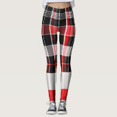 Abstrakte Karierte Kollektion aus Red Black Leggings (Vorderseite)