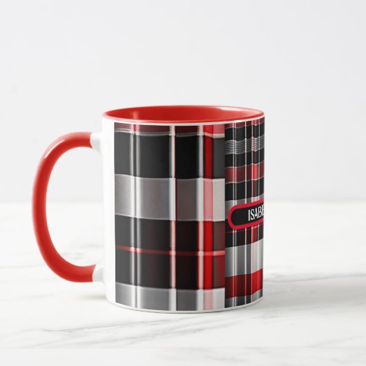 Abstrakte Karierte Kollektion aus Red Black Tasse (Links)
