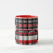 Abstrakte Karierte Kollektion aus Red Black Tasse (Zentrum)