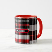 Abstrakte Karierte Kollektion aus Red Black Tasse (VorderseiteRechts)