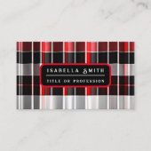 Abstrakte Karierte Kollektion aus Red Black Visitenkarte (Vorderseite)
