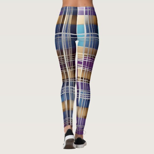 abstrakte karierte Leggings (Rückseite)