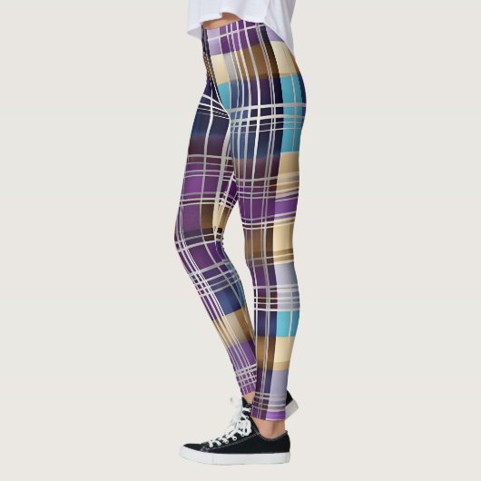 abstrakte karierte Leggings (Links)