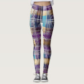 abstrakte karierte Leggings (Vorderseite)