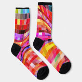 Abstrakte Karos mit geflecktem Licht Socken (Rechts)