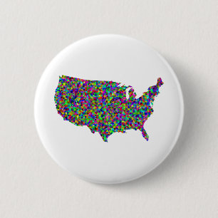 Abstrakte Karte Amerikas Button