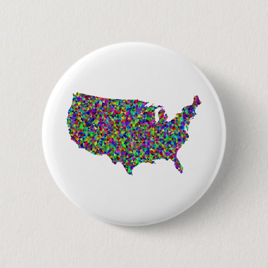 Abstrakte Karte Amerikas Button (Vorderseite)