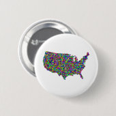 Abstrakte Karte Amerikas Button (Vorne & Hinten)