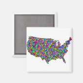 Abstrakte Karte Amerikas Magnet (Vorderseite/Rückseite)