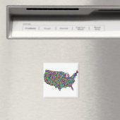Abstrakte Karte Amerikas Magnet (In Situ (Geschirrspüler))