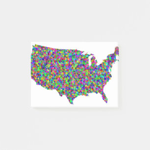 Abstrakte Karte Amerikas Post-it Klebezettel