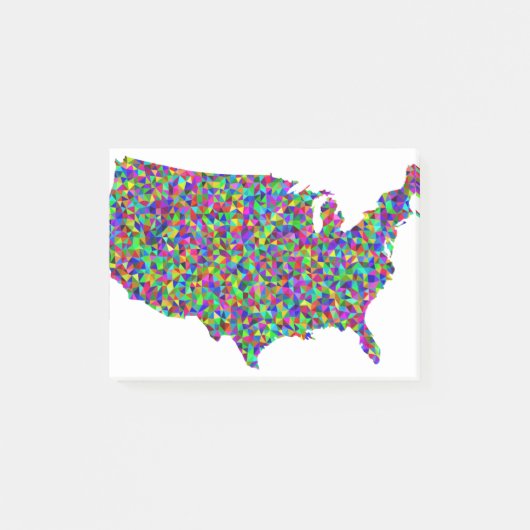 Abstrakte Karte Amerikas Post-it Klebezettel (Vorderseite)