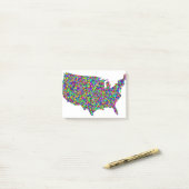 Abstrakte Karte Amerikas Post-it Klebezettel (Auf Schreibtisch)