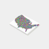Abstrakte Karte Amerikas Post-it Klebezettel (angewinkelt)