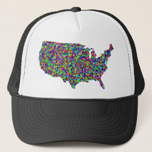 Abstrakte Karte Amerikas Truckerkappe