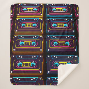 Abstrakte Kassette neon-Retro-Musik aus Backgro Sherpadecke