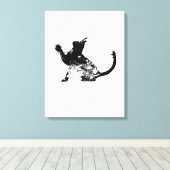 Abstrakte Katze berührt etwas Leinwanddruck (Insitu (Holzboden))