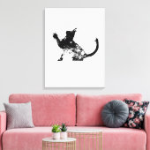 Abstrakte Katze berührt etwas Leinwanddruck (Insitu (Wohnzimmer))